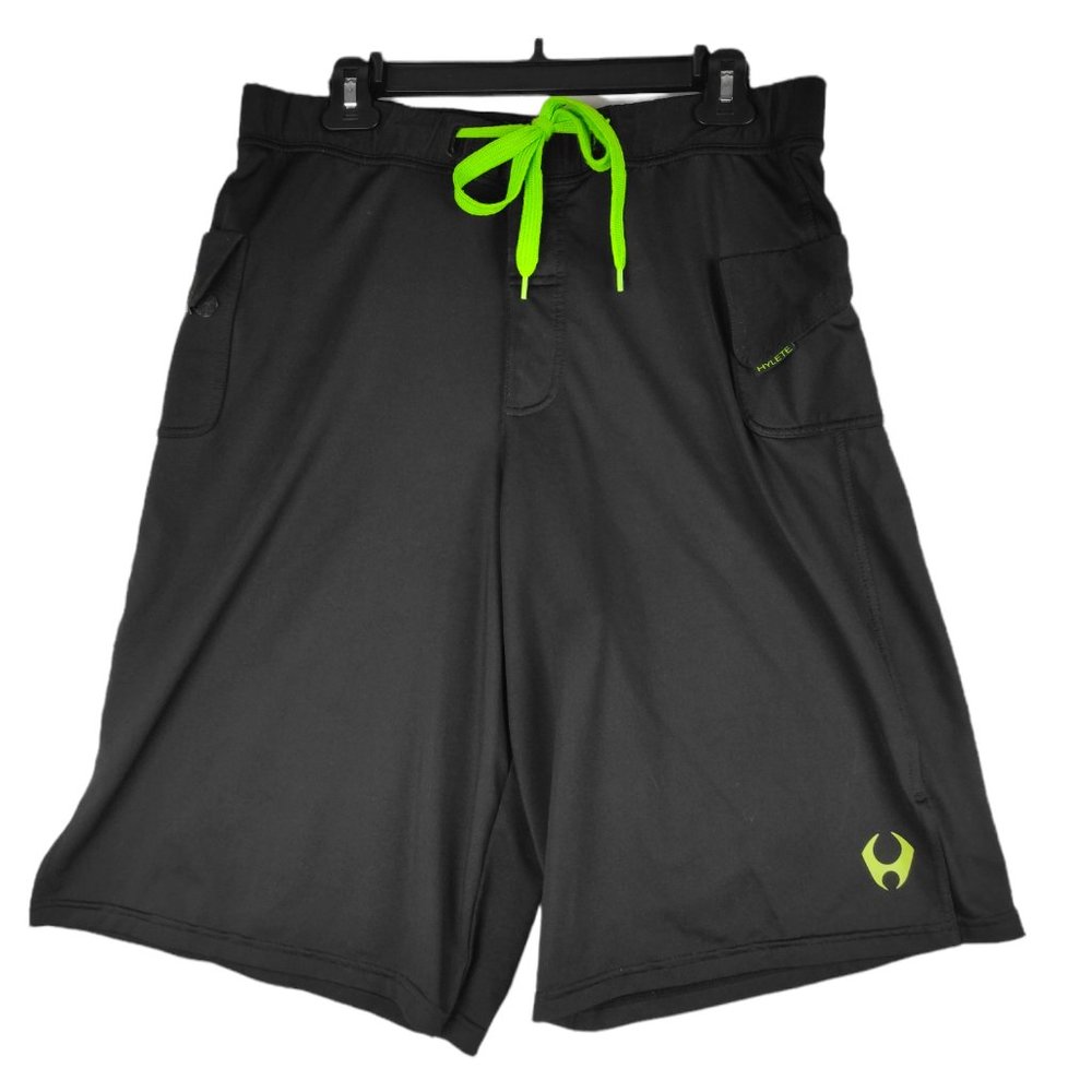 Hylete Black Activewear Shorts Mens Sz L Long Performance Exercise Inseam 12.5"